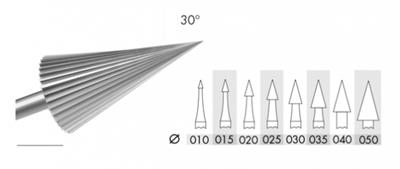 N 30° Steel Cone Burs