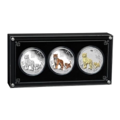 Fine Silver Coin Lunar 3 Coin Proof Set Tiger 2022