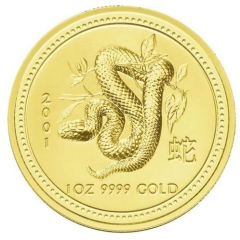 Fine Gold Coin - 1oz Australian Lunar Snake 2001