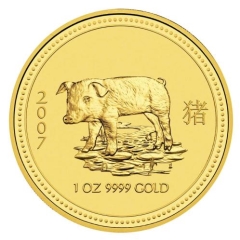 Fine Gold Coin - 1oz Australian Lunar Pig 2007