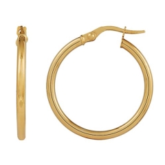 9Y 2mm x 20mm Plain Tube Hoop Earrings